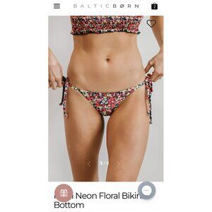 NWT Nikki Neon Floral Bikini Bottom Beach Joy in women's plus size 3XL